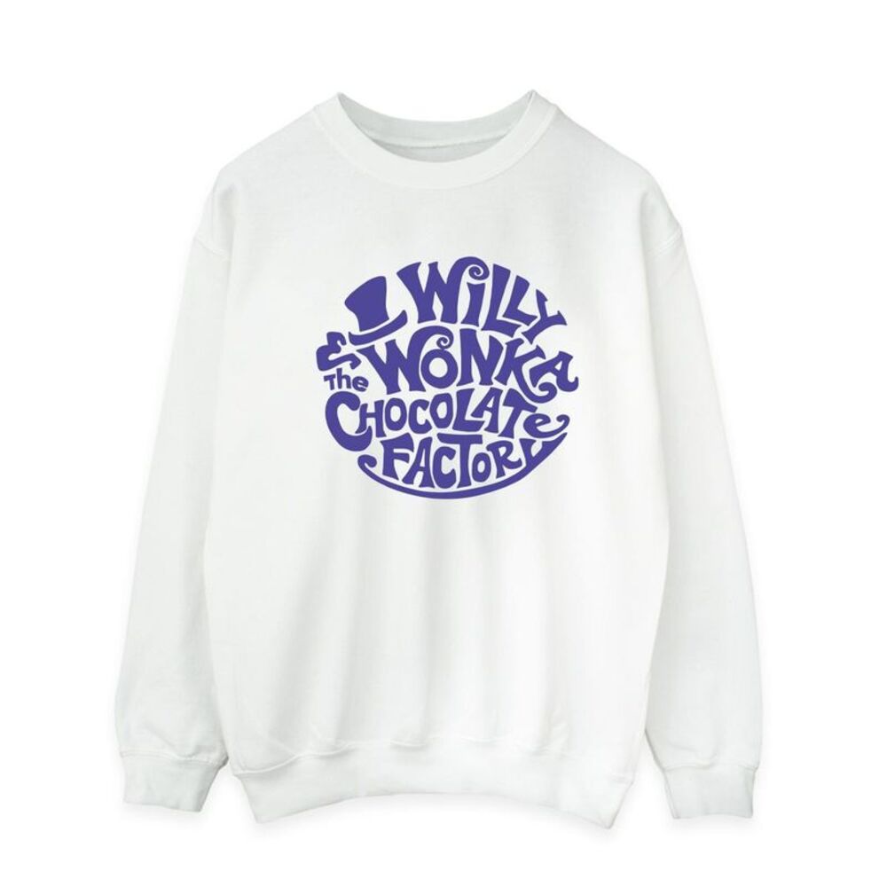 Willy Wonka & The Chocolate Factory Mens Typed Logo Sweatshirt / White